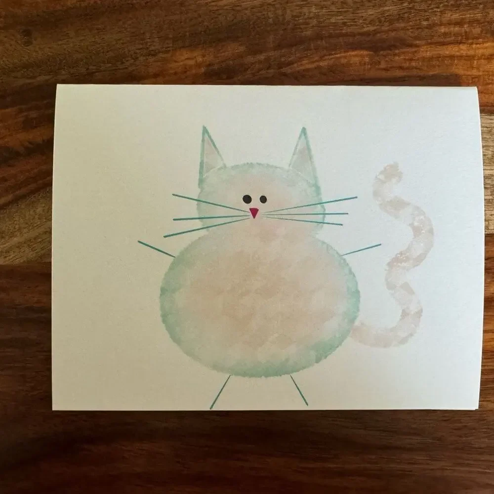 Greeting Cards Set of 6 Cute Cat Lover Cards Stationery Custom Handcrafted Notes
